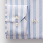 Emanuel Berg Byron, Light Blue Striped 4Flex Shirt