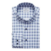 Emanuel Berg Byron, Blue Checked 4Flex Shirt