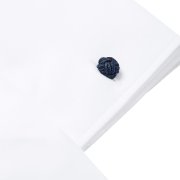 Emanuel Berg Mr Crown, biała koszula z mankietem na spinki, Wrinkle Resistant Twill