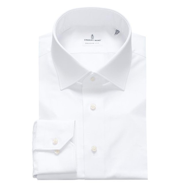 Mr Crown, White Wrinkle Resistant Twill Shirt