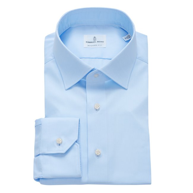 Mr Crown, Light Blue Wrinkle Resistant Twill Shirt