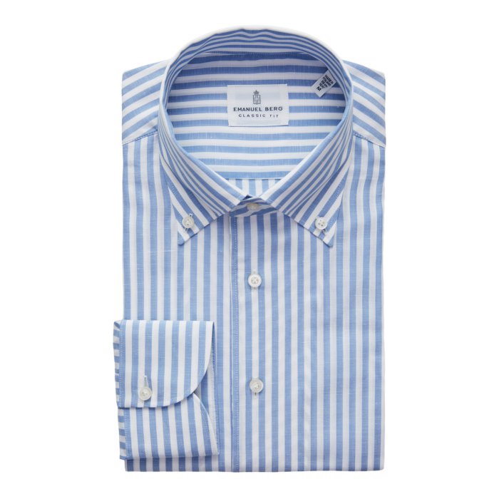 Emanuel Berg Bellagio, Striped Cotton and Linen Shirt