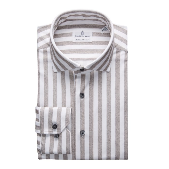 Emanuel Berg Byron, Grey Striped 4Flex Shirt