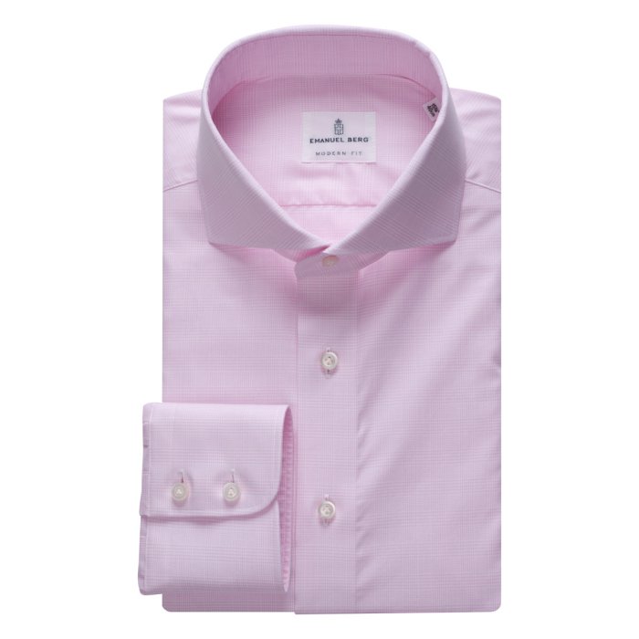 Emanuel Berg Harvard, koszula w różową kratę Księcia Walii