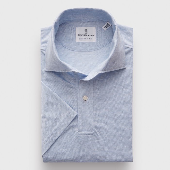Emanuel Berg Pablo, Light Blue Jersey Polo Shirt