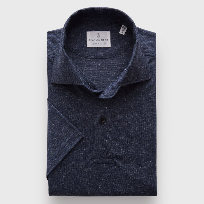Emanuel Berg Pablo, Navy Blue Jersey Polo Shirt