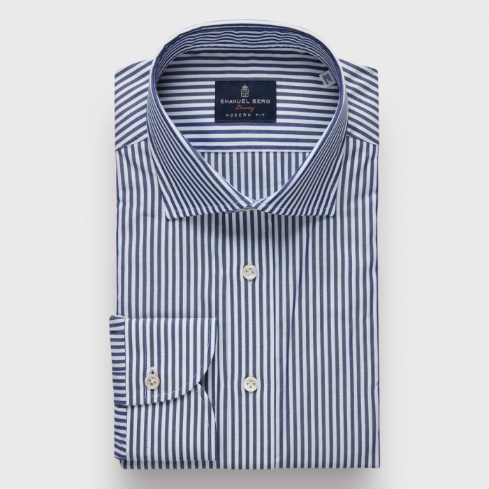 Emanuel Berg Rialto, Navy Blue Striped Shirt