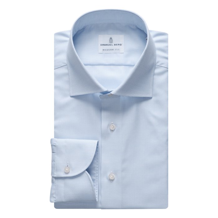 Emanuel Berg Rialto, błękitna koszula, Wrinkle Resistant Oxford