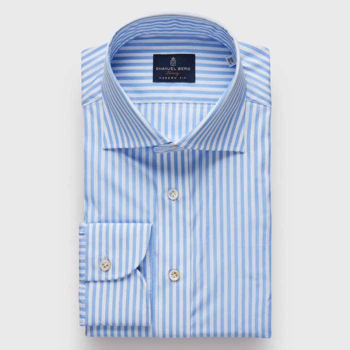 Emanuel Berg Cannes, Blue Striped Shirt