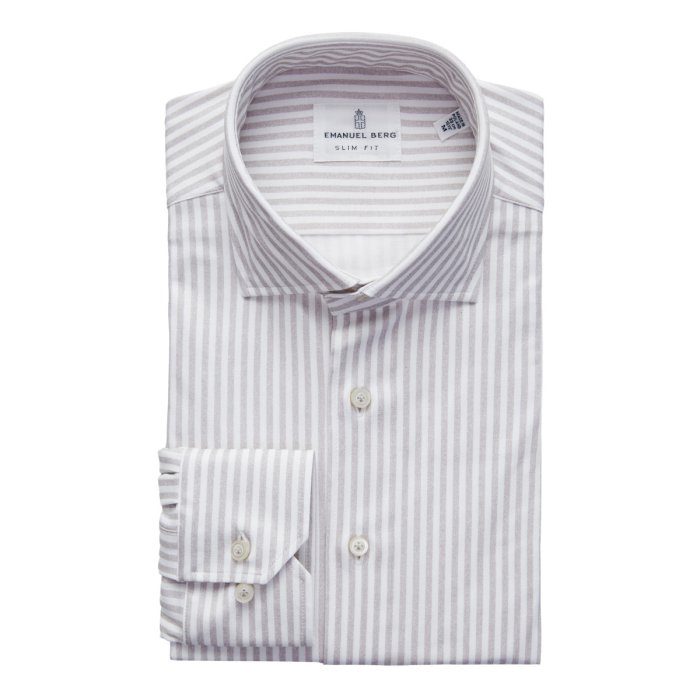 Emanuel Berg Byron, Grey Striped 4Flex Shirt