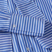 ÉMANOU FILOU BOW, Blue Striped Pussy-Bow Shirt