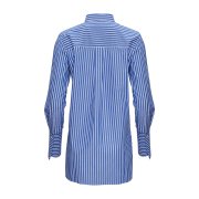 ÉMANOU FILOU BOW, Blue Striped Pussy-Bow Shirt