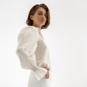 ÉMANOU MAGIE, White Cotton Puff-Sleeve Shirt