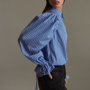 ÉMANOU MAGIE, Blue Striped Puff-Sleeve Shirt