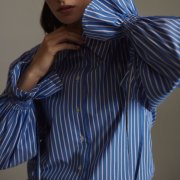 ÉMANOU MAGIE, Blue Striped Puff-Sleeve Shirt