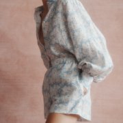 ÉMANOU RENEE, Paisley Motif Linen Shorts