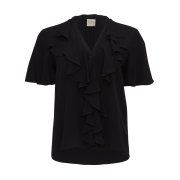 ÉMANOU VOLANTE, Black Silk-Blend Blouse