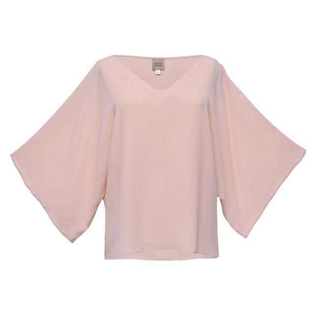 ÉMANOU CLAIRE, Blush Pink Silk-Blend Blouse