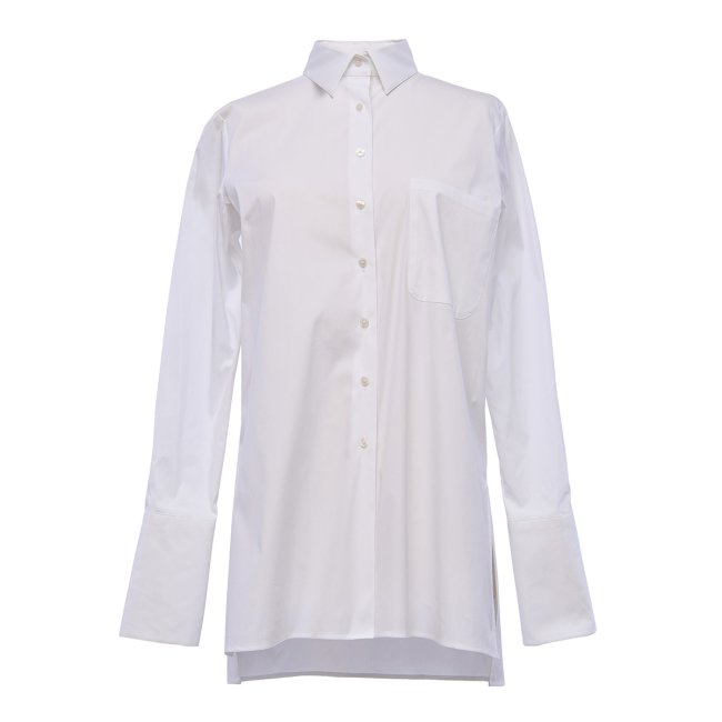 Cotton-blend Shirt - White - Ladies