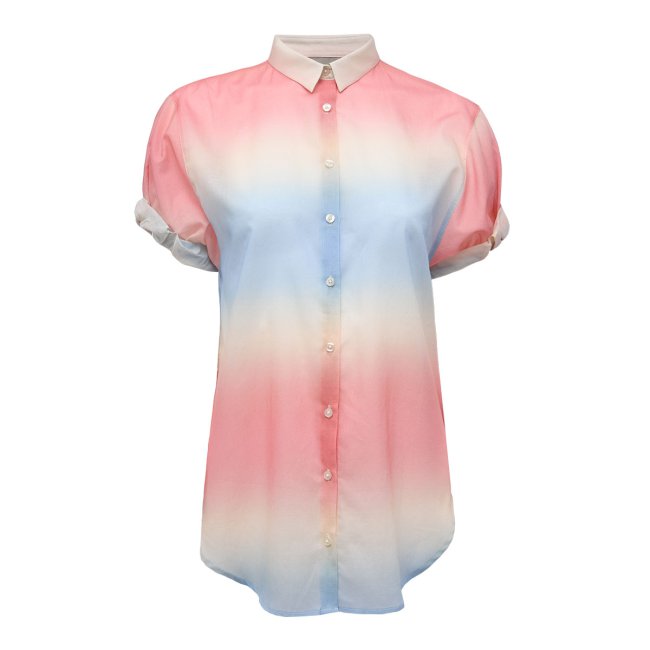 ÉMANOU JEAN, Gradient-Effect Short Sleeve Cotton Shirt