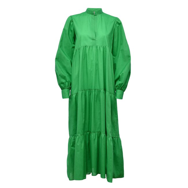 ÉMANOU PAMPELONNE, zielona sukienka z bawełny