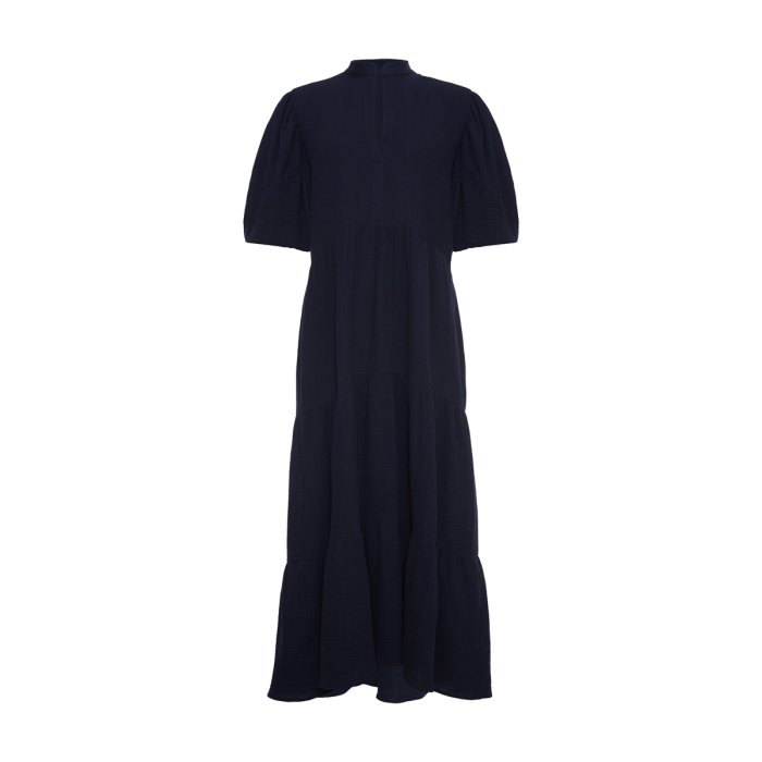 ÉMANOU PAMPELONNE, Navy Blue Cotton Muslin Dress