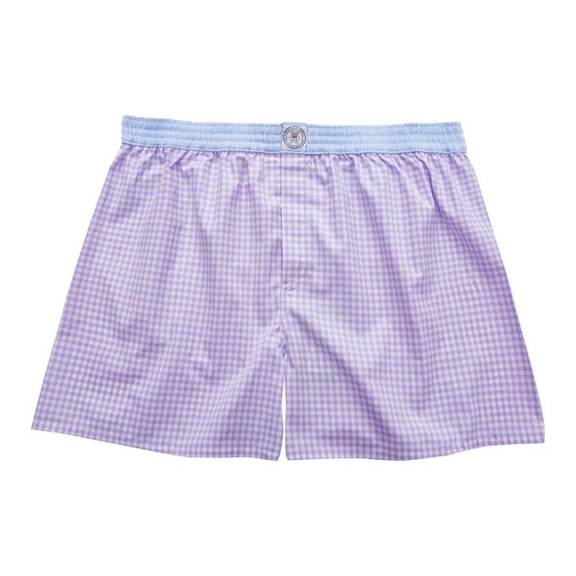 Lilac Check Boxer Shorts