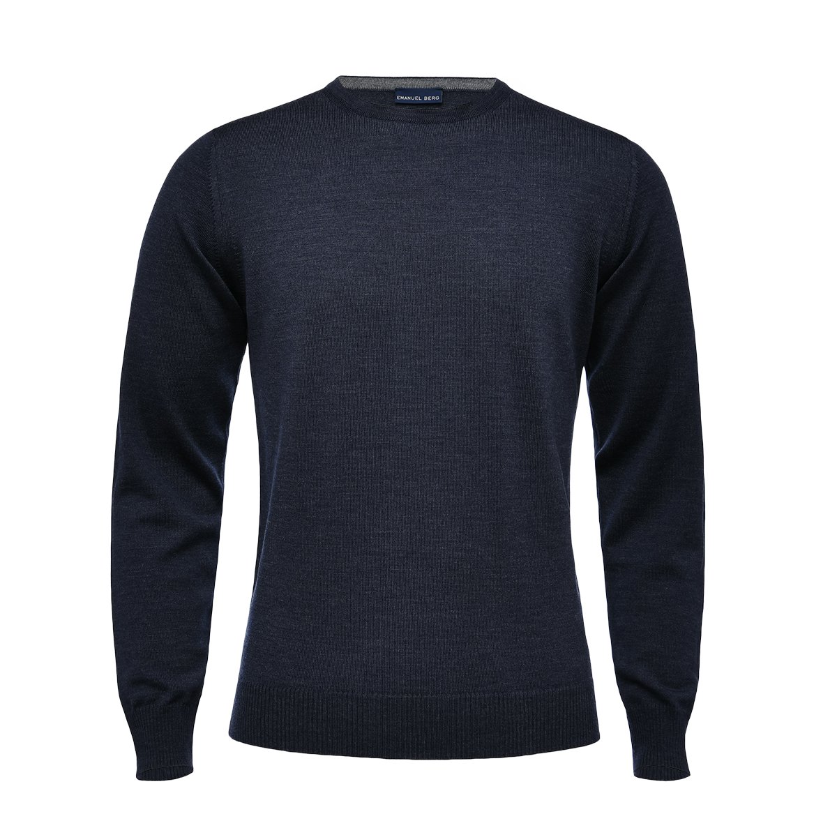 Navy Blue Merino Wool Sweater | Superfine Shirting