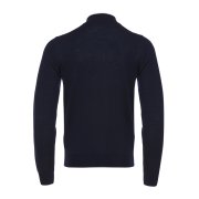 Emanuel Berg Navy Blue Merino Wool Zipped Cardigan