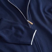 Emanuel Berg Navy Blue Merino Wool Zipped Cardigan