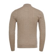 Emanuel Berg Beige Cable Knit Merino Wool Sweater