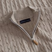 Emanuel Berg Beige Cable Knit Merino Wool Sweater