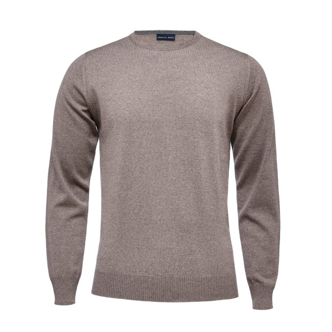 Szarobrązowy sweter z wełny merino