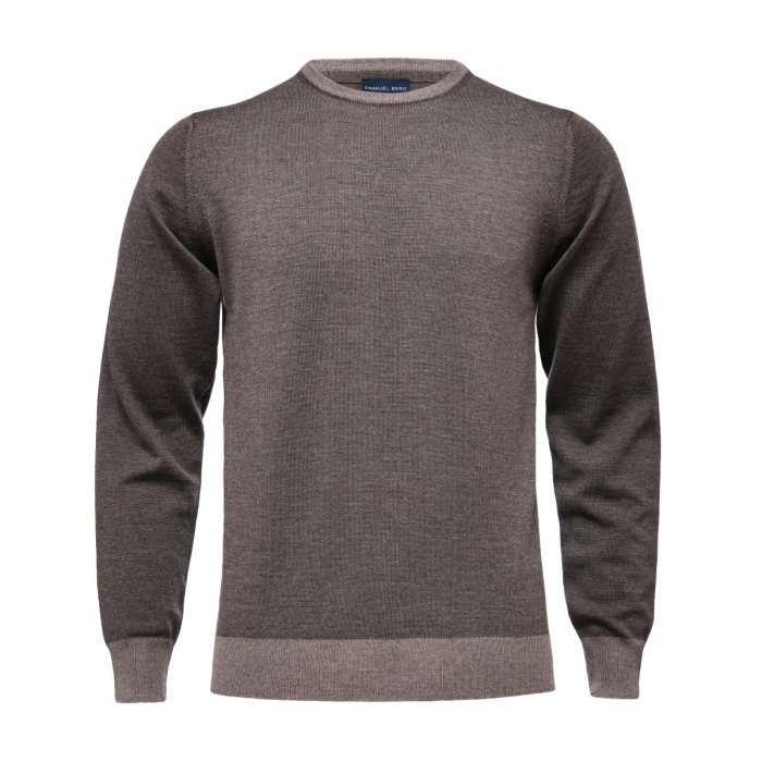 Emanuel Berg Brązowy sweter z wełny merino