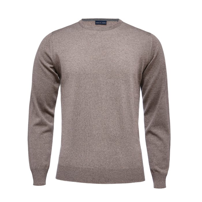 Emanuel Berg Szarobrązowy sweter z wełny merino