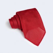 Emanuel Berg Krawat czerwony z grenadyny, bez podszewki