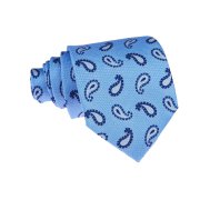 Krawat błękitny we wzór paisley