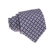 Krawat w fioletowo-beżowo-szary wzór