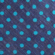 Emanuel Berg Krawat niebieski w turkusowe grochy, lniany