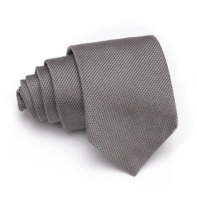 Krawat szary z teksturą, jedwabny