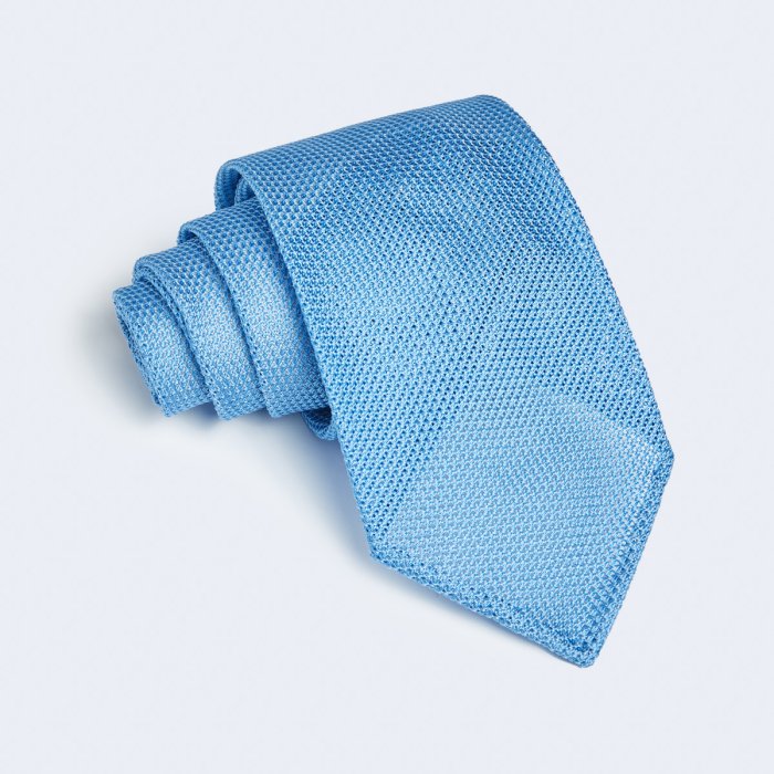 Emanuel Berg Krawat jasnoniebieski z grenadyny, bez podszewki