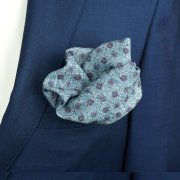 Blue Silk And Cotton Pocket Square