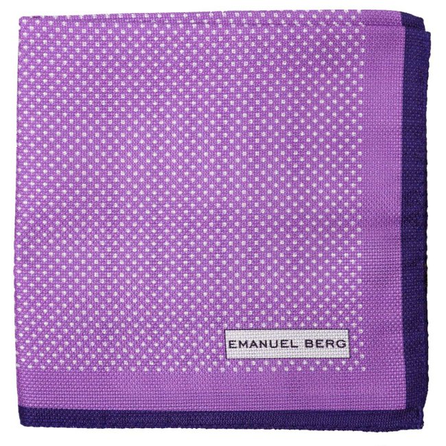 Purple Polka Dot Silk Pocket Square