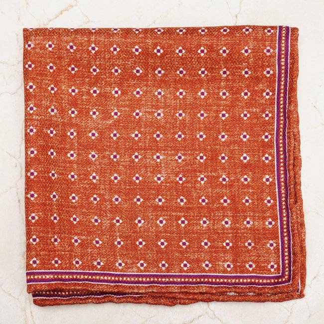 Orange Double-Sided Silk Pocket Square