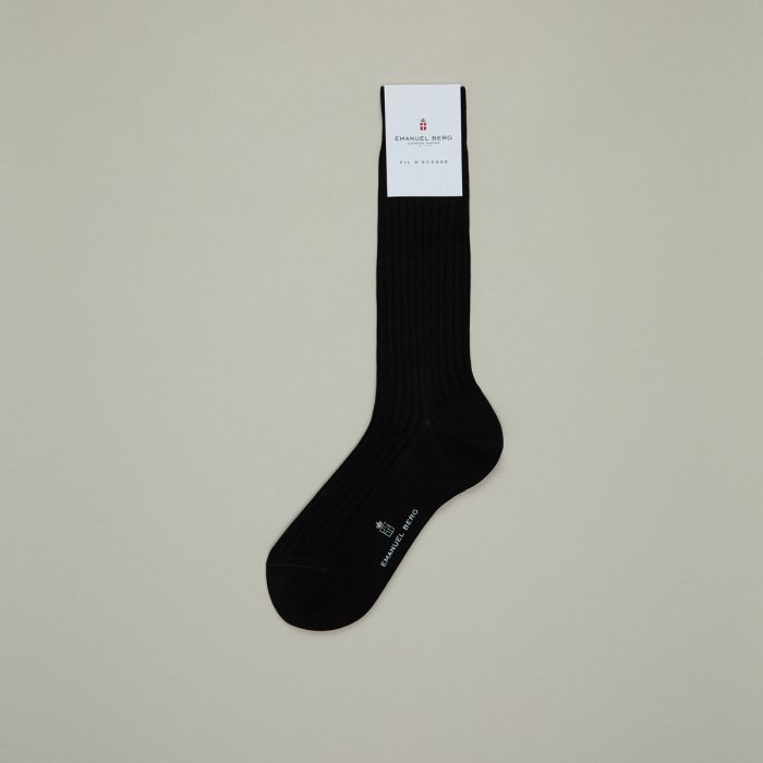 Emanuel Berg Black Cotton Socks