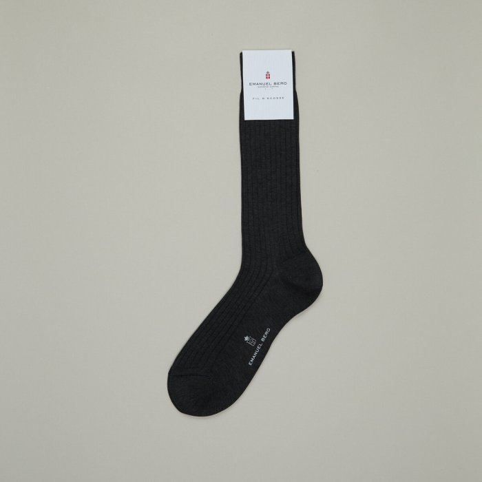 Emanuel Berg Dark Grey Cotton Socks