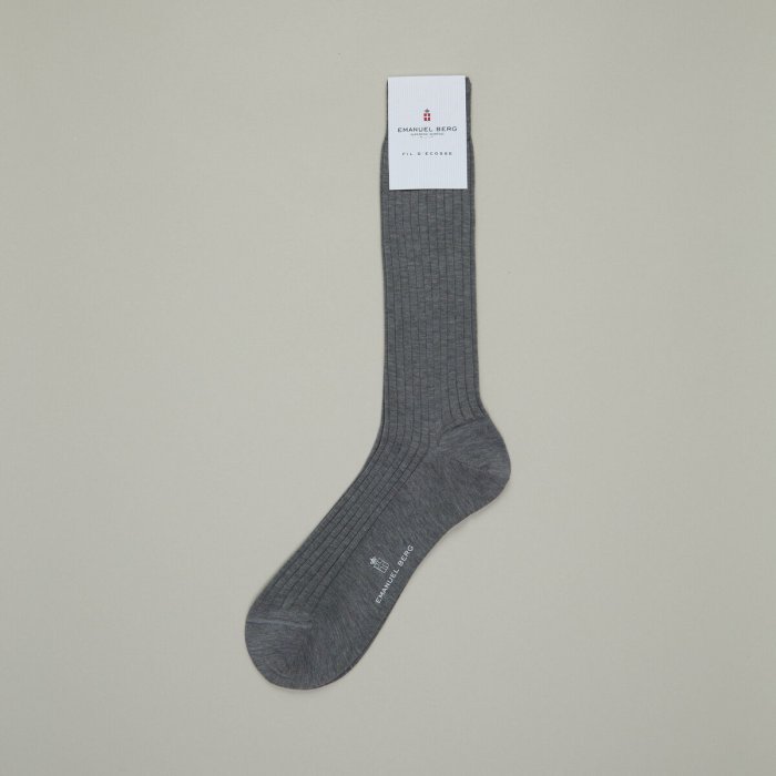Emanuel Berg Grey Cotton Socks