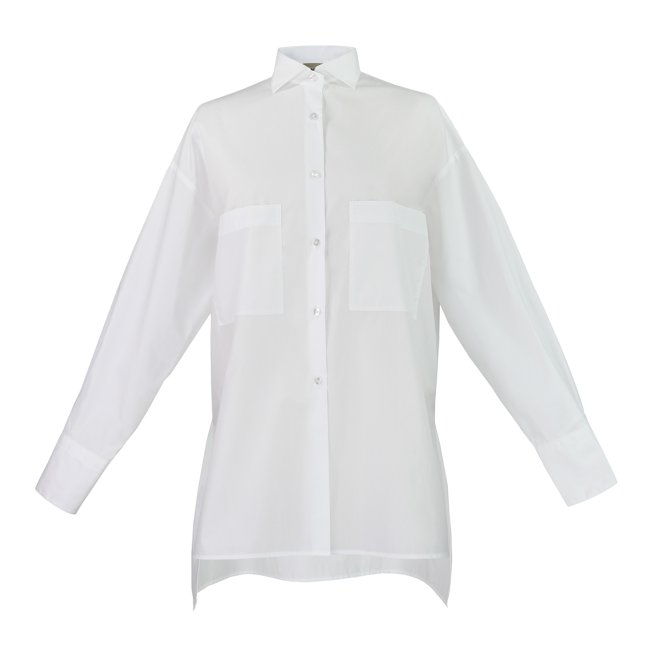 ÉMANOU SOLANGE, White Poplin Cotton Shirt