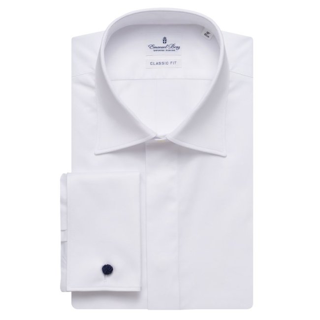 Duke of York, White French Cuffs Covered Placket Shirt