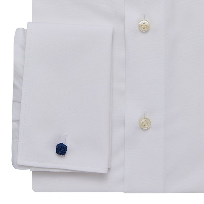 Mr Crown, White French Cuffs Wrinkle Resistant Poplin Shirt